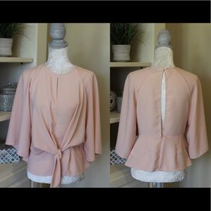 Topshop Peach Tie Top